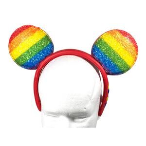 Disney Parks 2020 Rainbow Mickey Mouse Ear Headband Pridecore Glitter Vacation